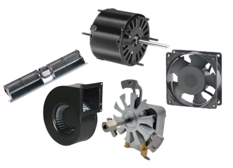 Centrifugal blowers and brushless DC motor assemblies